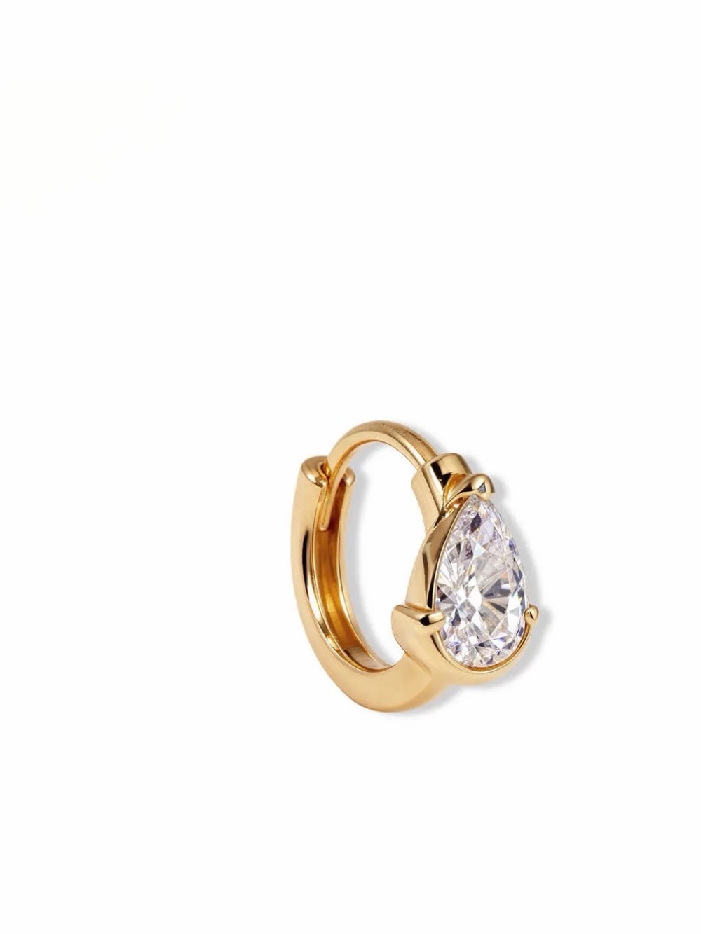 Opreshyne Dual Gleam – Pear & Radiant Lab Diamond Huggie Pair of Earrings